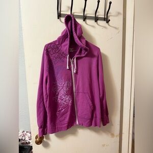 Hanes pink Zip-Up Hoodie with swirls women